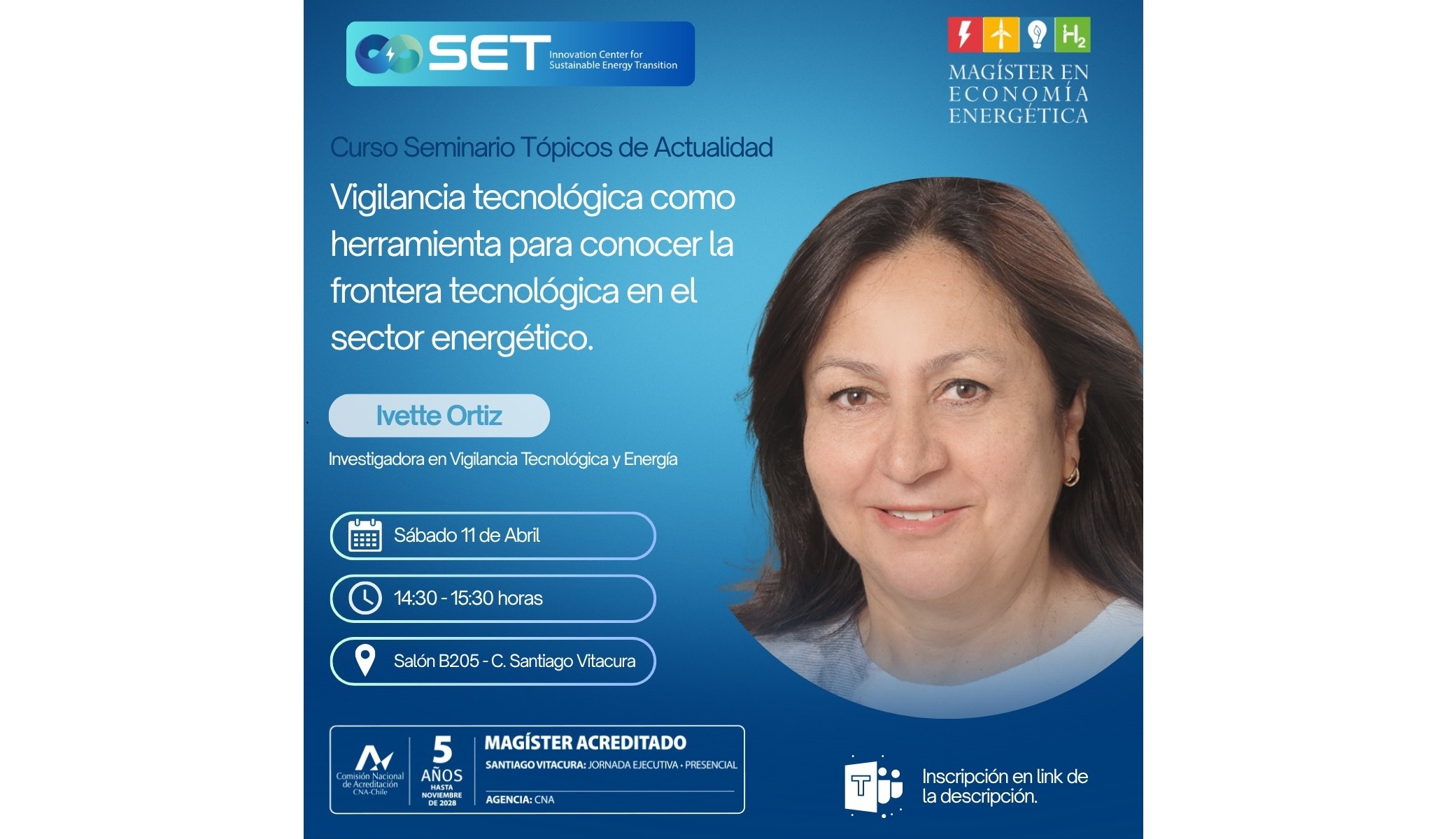 Desde el Magíster en Economía Energética, invitaron a la Dra Ivette Ortiz a una nueva sesión del Seminario Tópicos de Actualidad